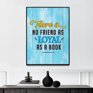 Nie ma przyjaciela tak lojalnego jak książka | Vintage Poem Print | Plakat | Plakat poetycki | Literatura | Angielski | Słynna poezja