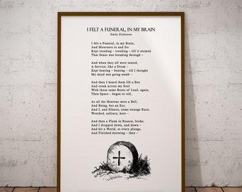 I Felt A Funeral, In My Brain - Emily Dickinson | Premium Art Print | Home Decor | Wall Art | Poetry | Aesthetic | Vintage