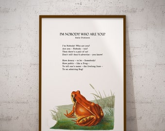 I’m Nobody! Who Are You - Emily Dickinson | Premium Art Print | Home Decor | Wall Art | Poetry | Aesthetic | Vintage