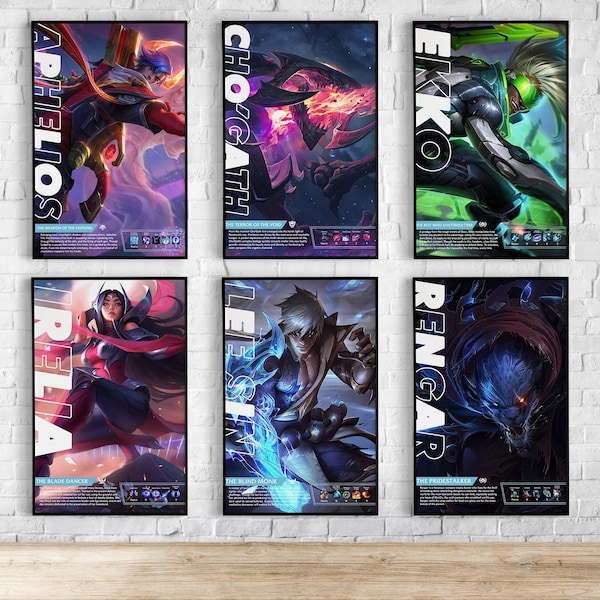 Custom League of Legends Poster | Any Champion & Skin - Ezreal, Ahri, Draven, Kai'sa | Personalize With Your Username | Gaming Gift