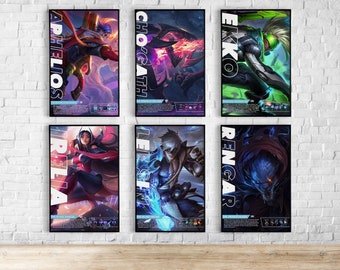 Custom League of Legends Poster | Any Champion & Skin - Ezreal, Ahri, Draven, Kai'sa | Personalize With Your Username | Gaming Gift