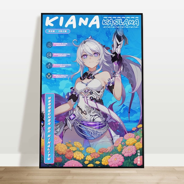 Kiana Kaslana Herrscher of Finality Honkai Impact 3rd Anime Art Print Poster | Aesthetic Game Room Decor Wall Art | Gamer Birthday Gift