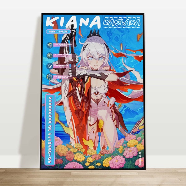 Kiana Kaslana Herrscher of Flamescion Honkai Impact 3rd Anime Art Print Poster | Aesthetic Game Room Decor Wall Art | Gamer Birthday Gift