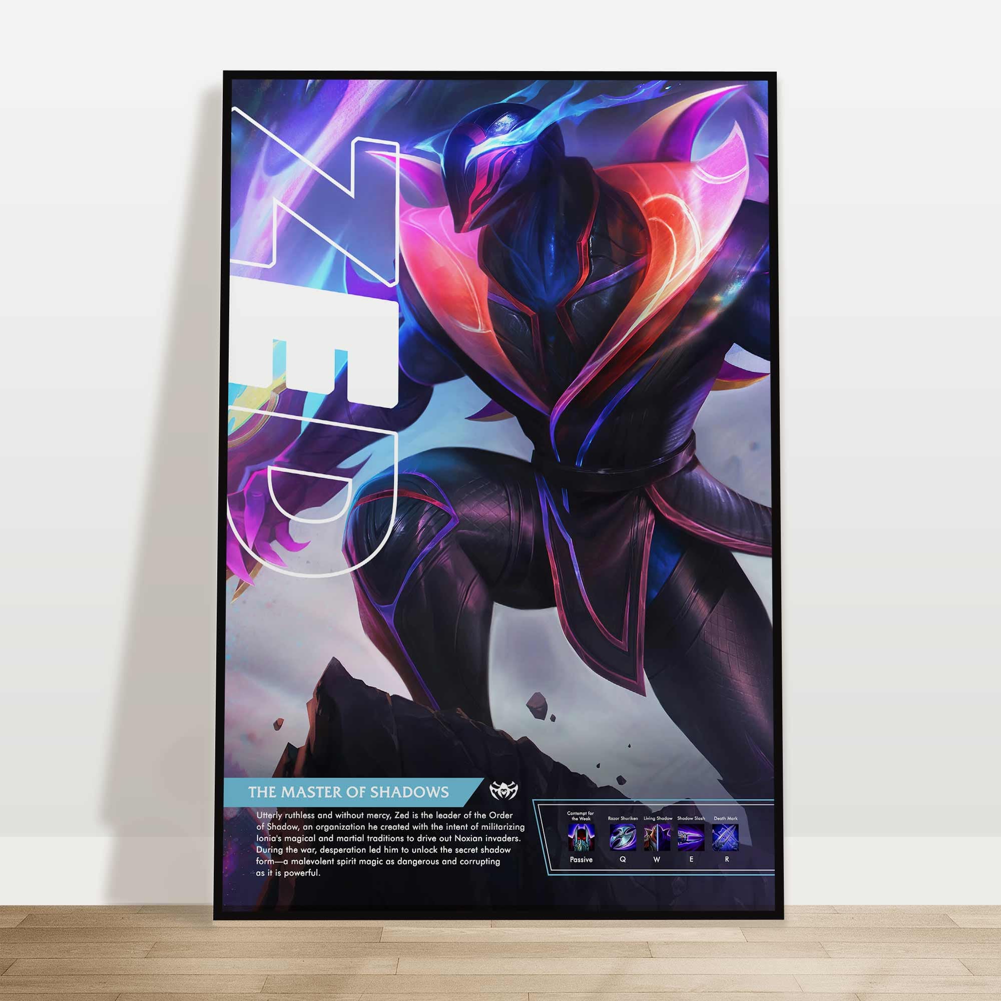 Zed | Custom League of Legends Poster | Personalize With Your Username | Gaming Gift | Gaming Art