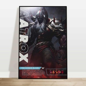 Aatrox | Custom League of Legends Poster | Personalisieren mit Ihrem Benutzernamen | Gaming Geschenk | Spielkunst