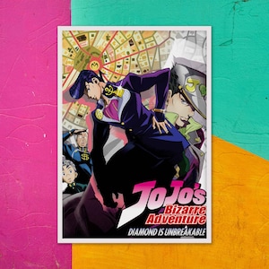Jojo Bizarre Abenteuer Minimalistische Anime Wand Kunst | Staffel 3 V2 | Wall Poster Posterdruck | Anime Wand Kunst Dekor | Anime Manga Lovers Geschenke