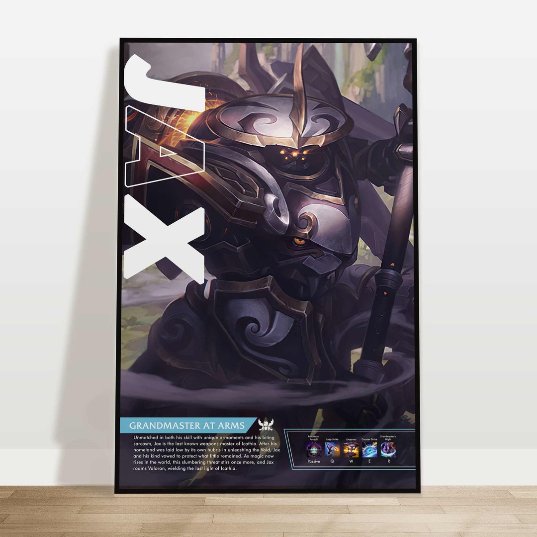 Jax Affiche personnalisée de League of Legends Personnalisez avec votre nom d