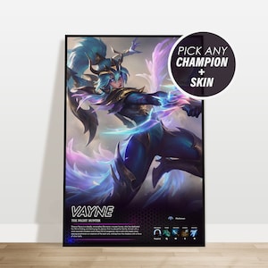 Benutzerdefinierte League of Legends Poster | Stil 4 | Personalisieren Sie mit Ihrem Benutzernamen | Gaming Geschenk | Spielkunst