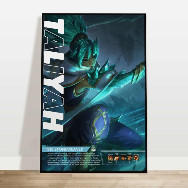 Taliyah | Custom League of Legends Poster | Personalize With Your Username | Gaming Gift | Gaming Art