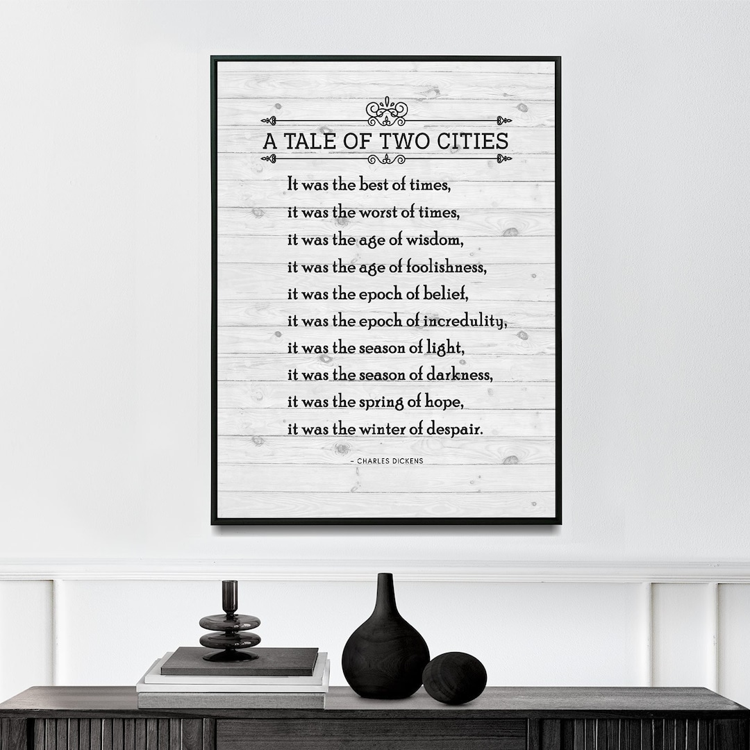 A Tale of Two Cities | Vintage Poem Print | Poster | Poetry Poster ...
