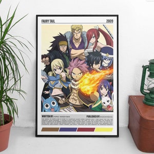 Fairy Tail Gilde Manga Minimalistisches Wandposter | Fairy Tail Anime Teen Zimmer Wand Kunst Dekor | Fantasie Kunst Geschenk | Anime-Liebhaber-Geschenke