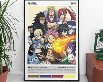 Fairy Tail Guild Manga Minimalist Wall Poster Print | Fairy Tail