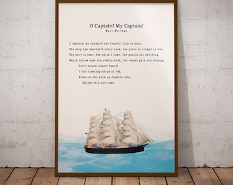 O Captain! My Captain! (Short) - Walt Whitman | Premium Art Print | Home Decor | Wall Art | Poetry | Aesthetic | Vintage