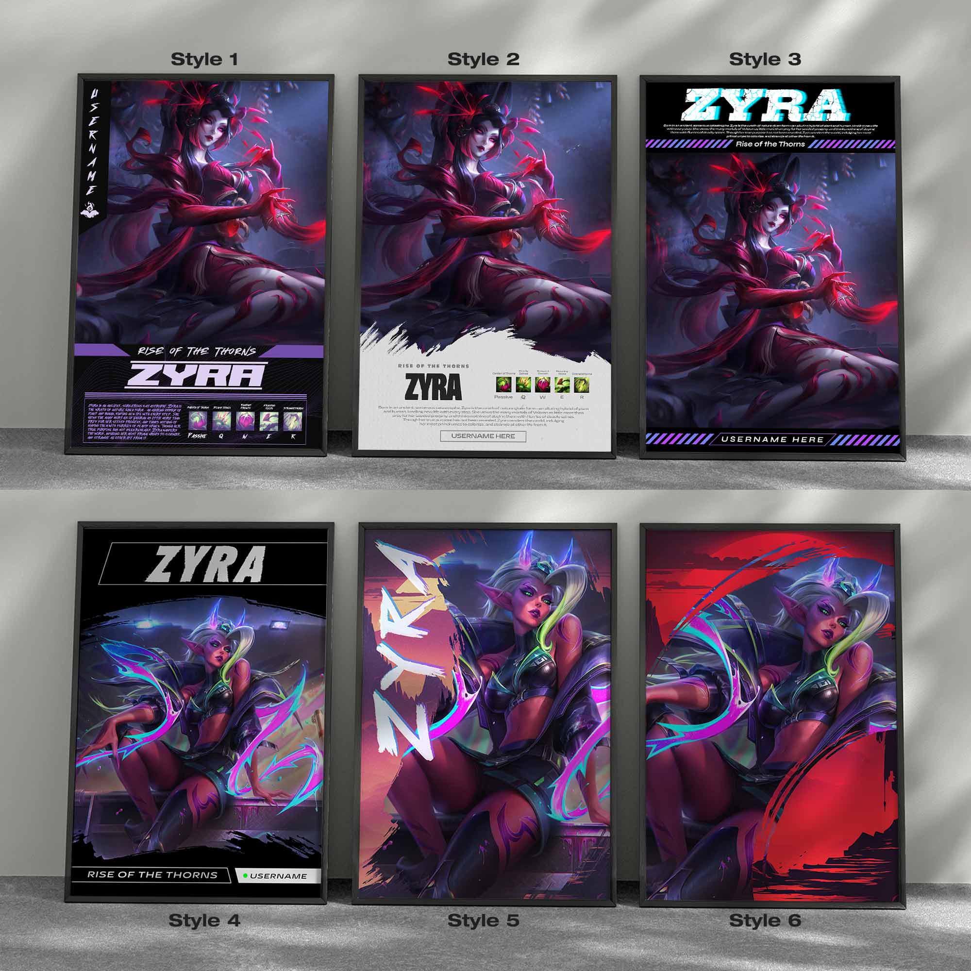 Zyra Custom LOL Poster Wall Art | Add Username | Perfect Gamer Gift | Collectible | Gaming Room Decor | Video Game Poster Fan Art