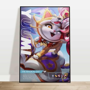 Yuumi | Benutzerdefinierte League of Legends Poster | Personalisieren Sie mit Ihrem Benutzernamen | Gaming Geschenk | Spielkunst