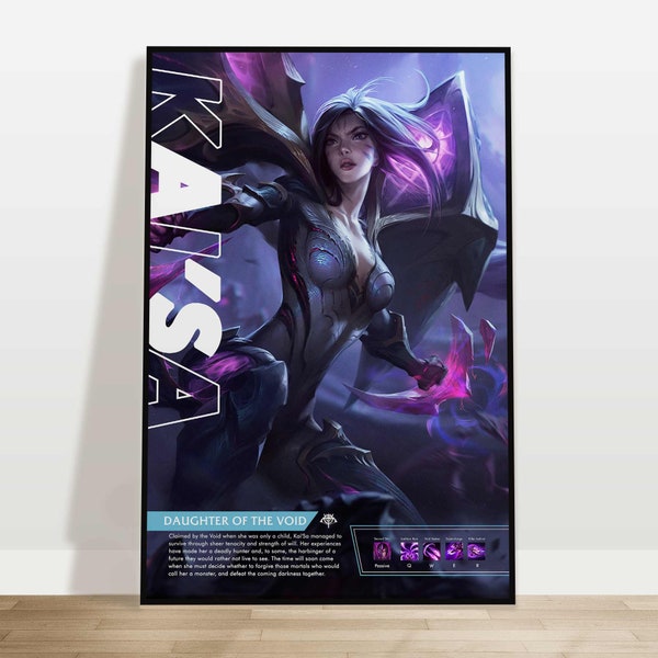 Kai'Sa | Custom League of Legends Poster | Personalize With Your Username | Gaming Gift | Gaming Art