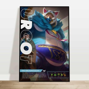 Urgot | Poster personalizado de League of Legends | Personalize com seu nome de usuário | Presente para jogos | Arte em jogos