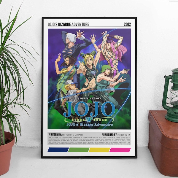 Jojo Bizarre Adventure Minimalist Anime Wall Art | Jojo Bizarre Wall Poster Poster Print | Anime Wall Art Decor | Anime Manga Lovers Gifts