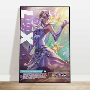 Lux | Benutzerdefinierte League of Legends Poster | Personalisieren Sie mit Ihrem Benutzernamen | Gaming Geschenk | Spielkunst