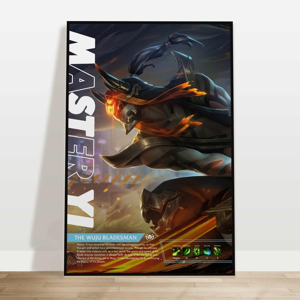 Master-Yi | Custom League of Legends Poster | Personalize With Your Username | Gaming Gift | Gaming Art