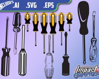 Vector File: Screwdrivers Vector pack (10+ Vector graphics) (Includes .Ai .Svg .Eps)