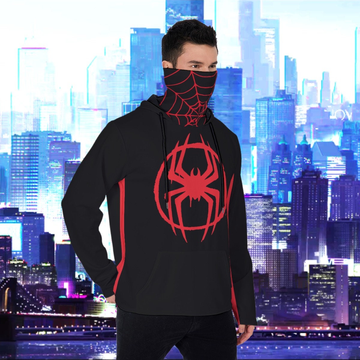 Spider-Man Across the Spider-Verse Pullover Hoodie With Mask sold by Coriss  Arterial, SKU 56609118