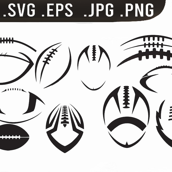 Football svg Pack 2, football, (eps svg, .ai .png and .jpg) football cut file, contour, layered, outline football (Cricut cut file) Inactive