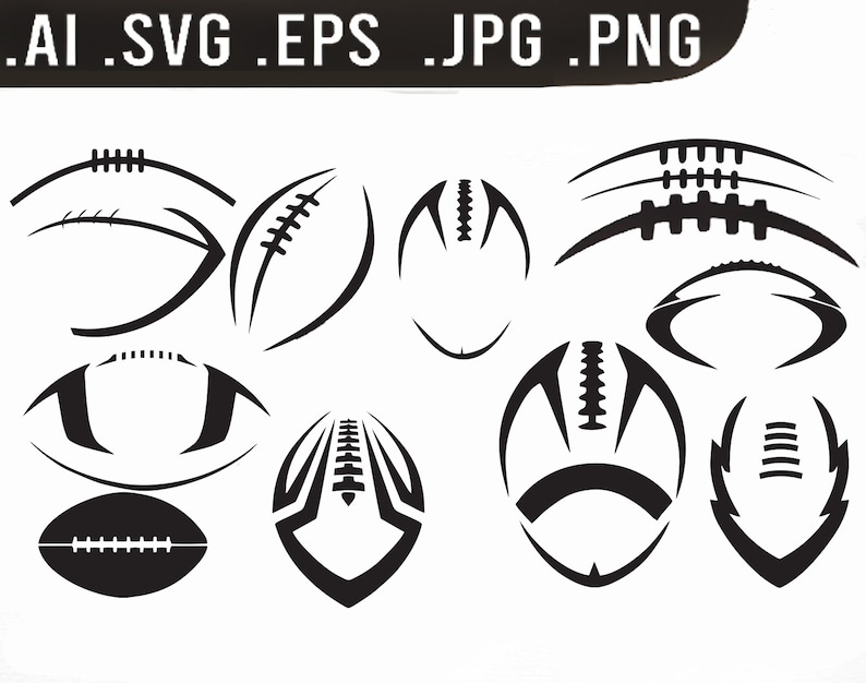 Football svg Pack 2, football, eps svg, .ai .png and .jpg football cut file, contour, layered, outline football Cricut cut file Inactive image 1