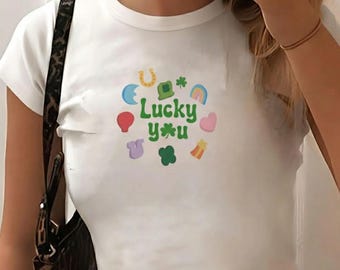 Lucky You Graphic Baby Tee