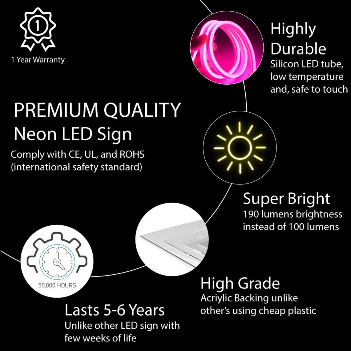 Melting Heart Neon Mirror Heart Shaped Neon Sign Led Neon Etsy