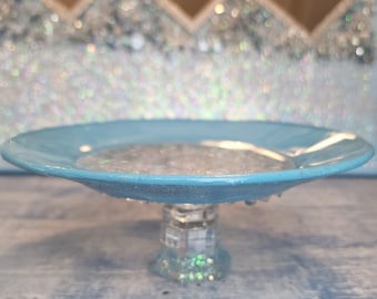 Pedestal cookie tray Snow Blue