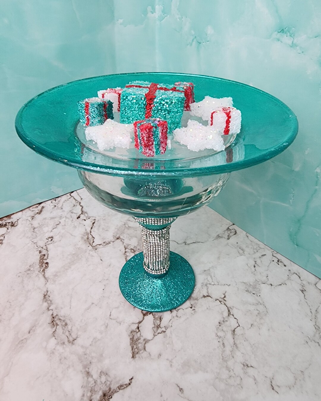 Sparkle Table Server Emerald Green and Rhinestone Glam Etsy