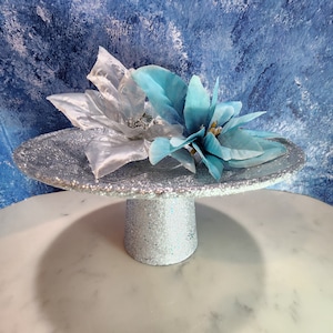 Pedestal cookie Server Small Silver Sparkle pastry dish for home gift silver server for favorite food display serving dish for house staging