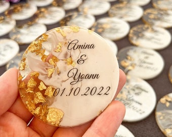 Personalized Epoxy Magnet Favor, Custom Epoxy Wedding Resin Gift, Engagement, Baby Shower, Nikkah, Ameen, Baptism, Walima