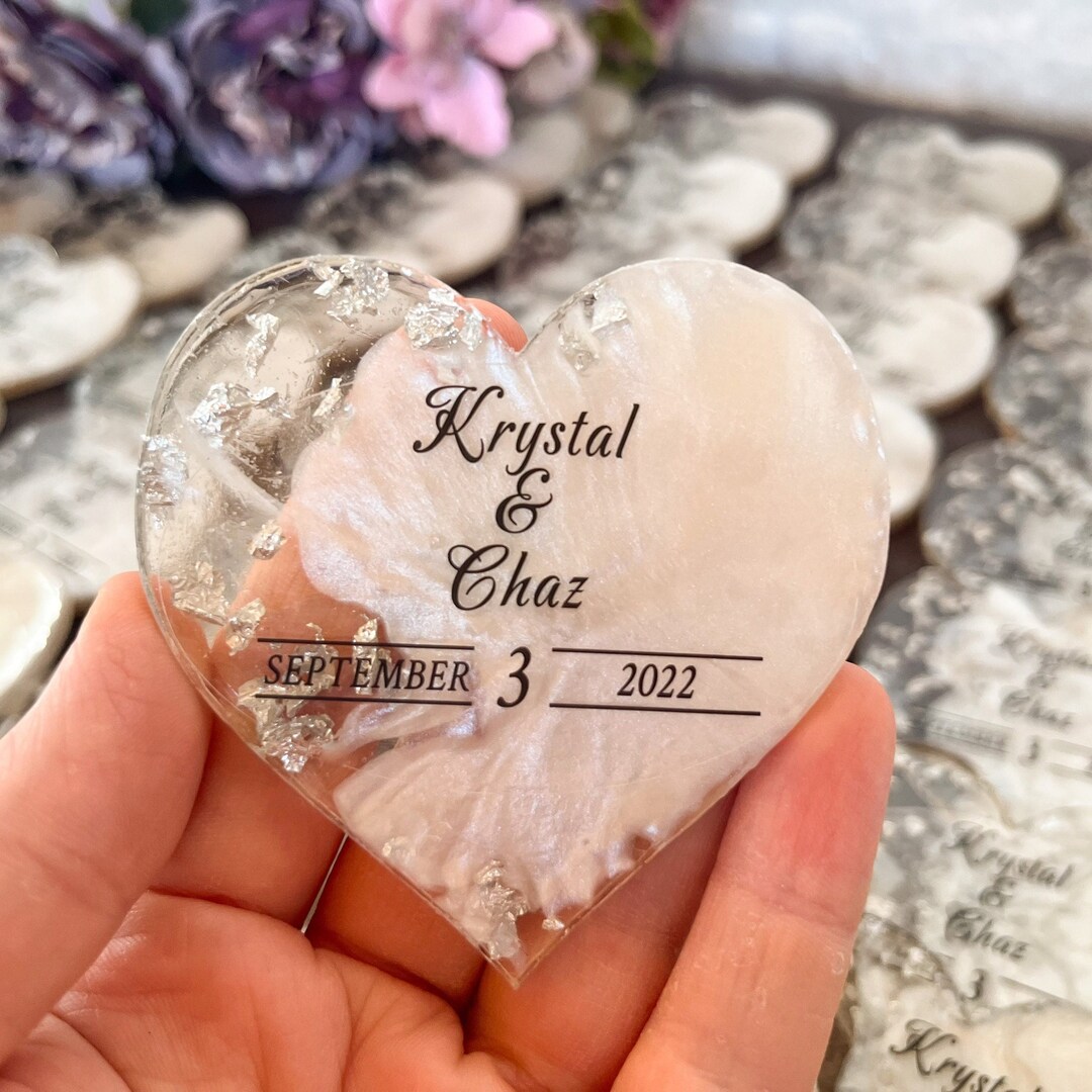 Personalized Epoxy Favor, Custom Epoxy Wedding Resin Gift