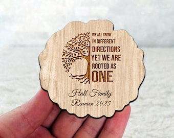 Personalized Family Reunion Wooden Magnet: Custom Party Favor Keepsake
