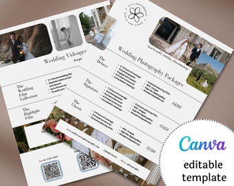 Prisflyer för fotografering | digital mall, för fotografer, fotoguide, prisguide, mässblad, mässflyer