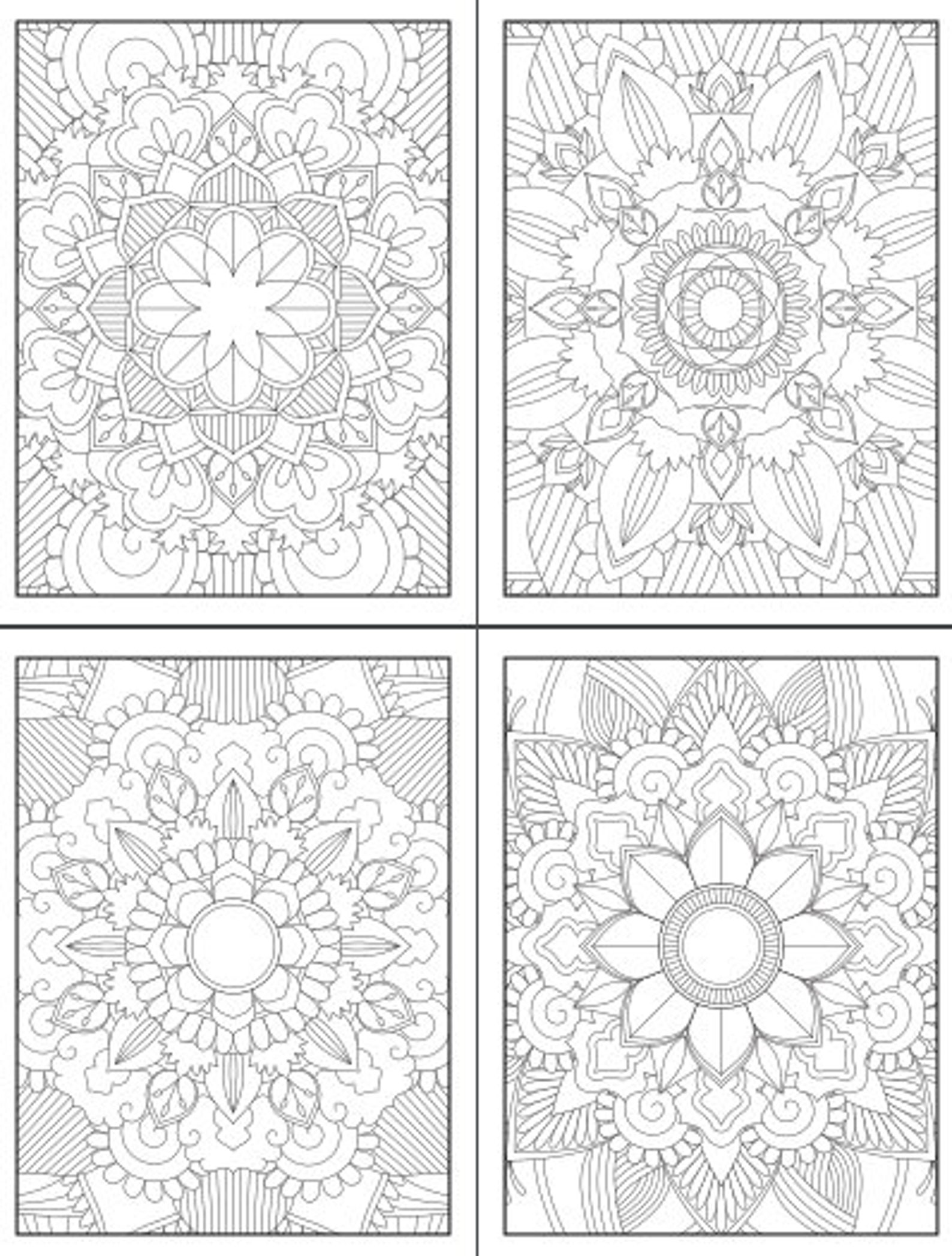 Printable Mandala Coloring Pages Floral Mandala Easy - Etsy