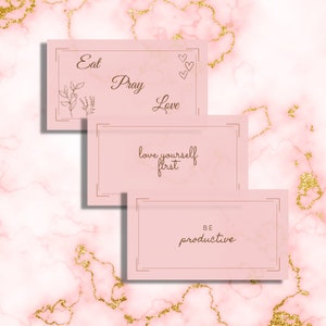3 Pack Bundle Minimal Pink Desktop Wallpaper with Motivational Quote  -  5760 x 3240 px Computer / PC / Laptop Background / Instant Download