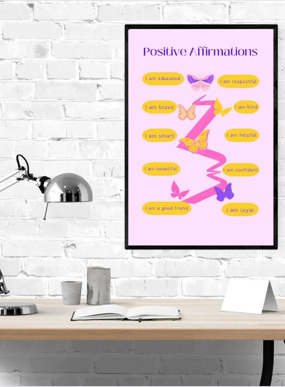POSITIVE AFFIRMATIONS POSTER Printable Wall Art - Etsy