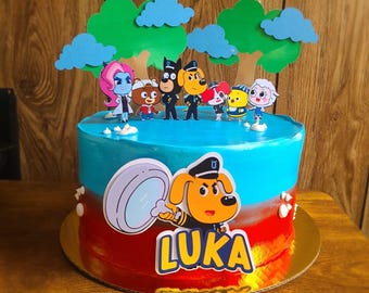 Sheriff Labrador Cake topper/ Sheriff Labrador party supplies