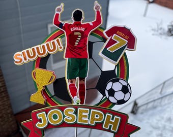 Adorno para tarta Ronaldo/ Adorno para tarta Fútbol/ Adorno para tarta Cristiano