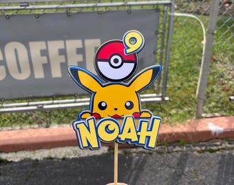 Adorno personalizado para tarta de Pikachu – Decoración para fiestas