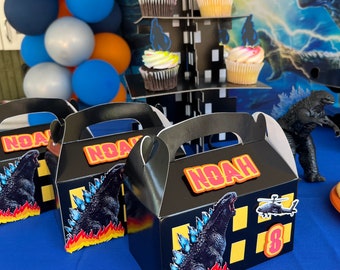 Godzilla Favor Boxes, Caja sorpresa, Suministros para fiestas godzilla, cajas de golosinas, godzilla