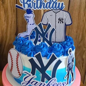yankees Cake topper, yankees party supplies, baseball yankees topper