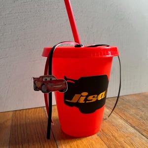 Vasos para fiestas de Lightning McQueen Cars, vasos personalizados con diseño de coche de carreras. imagen 2