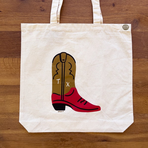 Boot Tote Bag / Texas Tote / Austin Tote / Boot Lady Bag / Texas Gifts