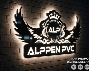 Led Office Wall Art Digital Print – Glow in Dark Workplace Decor – Modern Illuminated Office Artwork – PDF DXF CDR Ai