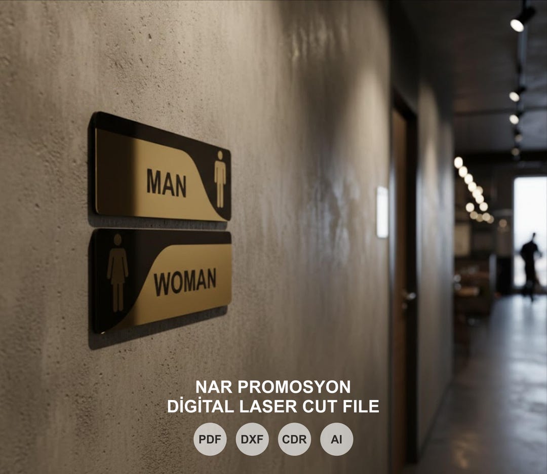 Wc Sign Classy Modern Wc Door Sign, Man Woman Wc Plaque, Toilet Door Nameplate ...