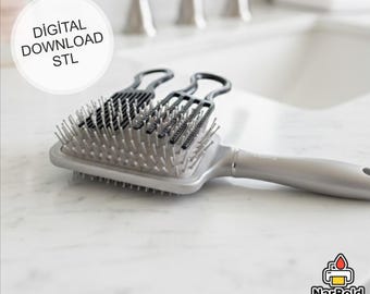 2-Piece HairBrush Cleaner STL | Fine & Wide Tooth Brush Cleaning Tool | Hair Remover Comb | Digital 3D Print File